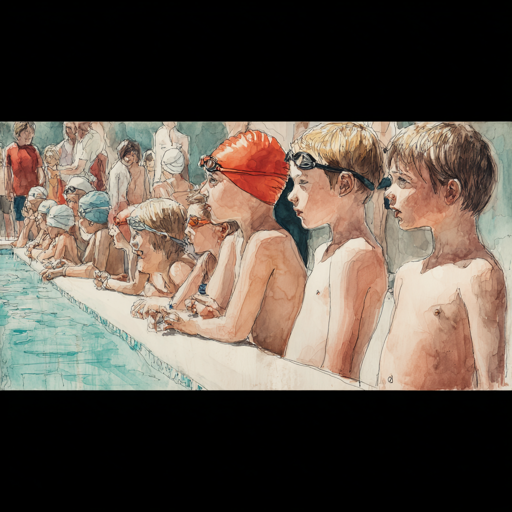 Kids at a swim meet